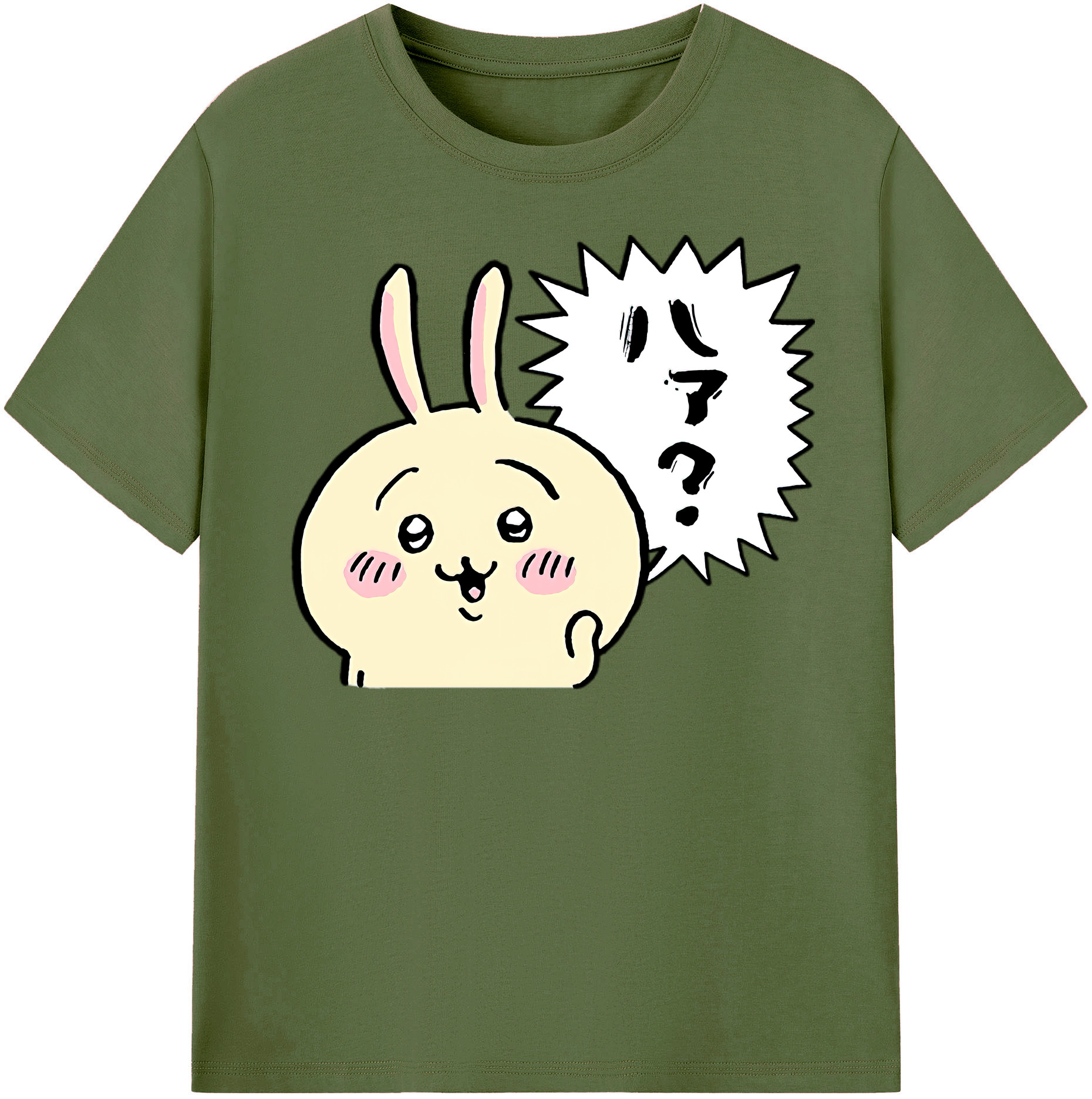 （画像用） ちいかわ うさぎ Chii-kawa usagi 綿100％半袖Tシャツ（フロントプリント）